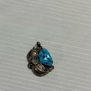 Vintage Sterling Silver Marked AP Sterling Turquoise Pendant